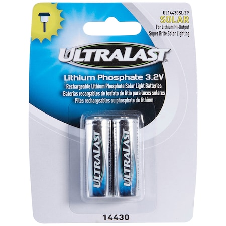 Ultralast Lithium 14430 Batteries for Solar Lighting, Pack/2 UL14430SL-2P